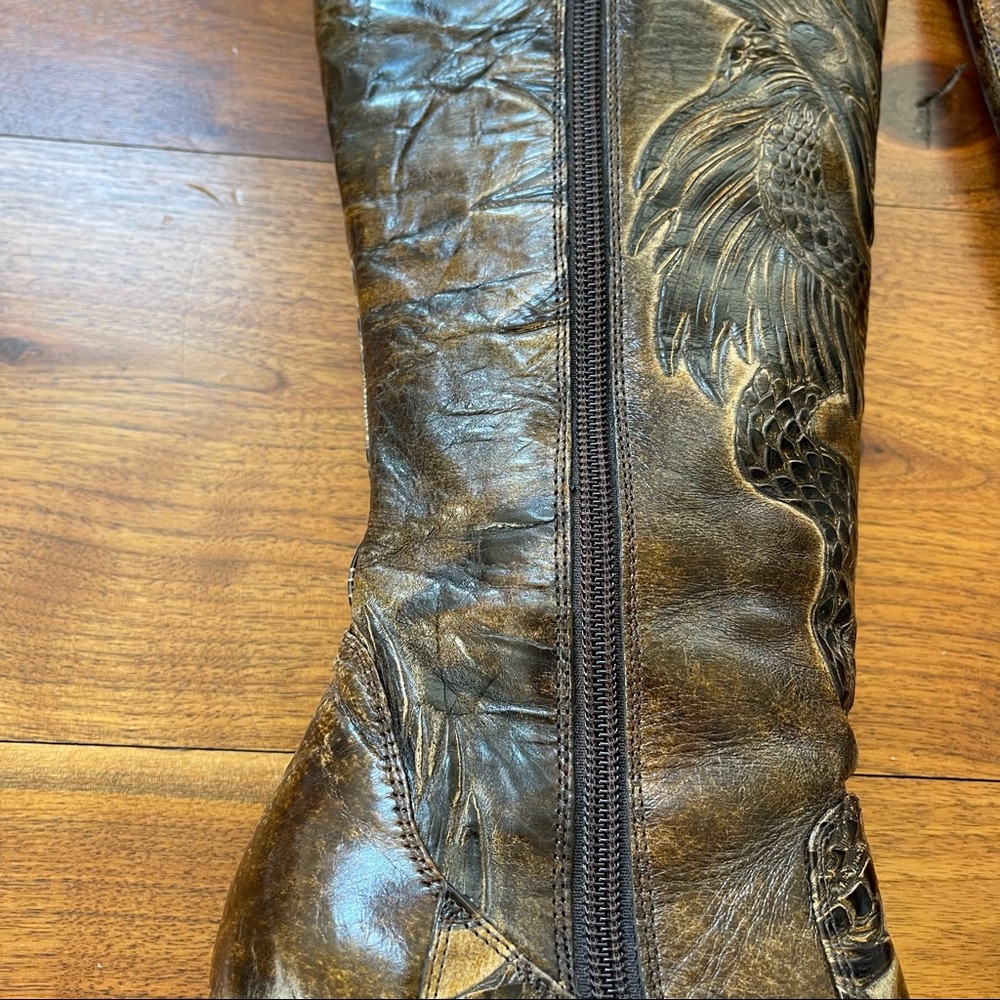Bølo Venera Artisan Dark Brown Leather Boots Size US 6/ Euro 36.5 - Picture 7 of 17